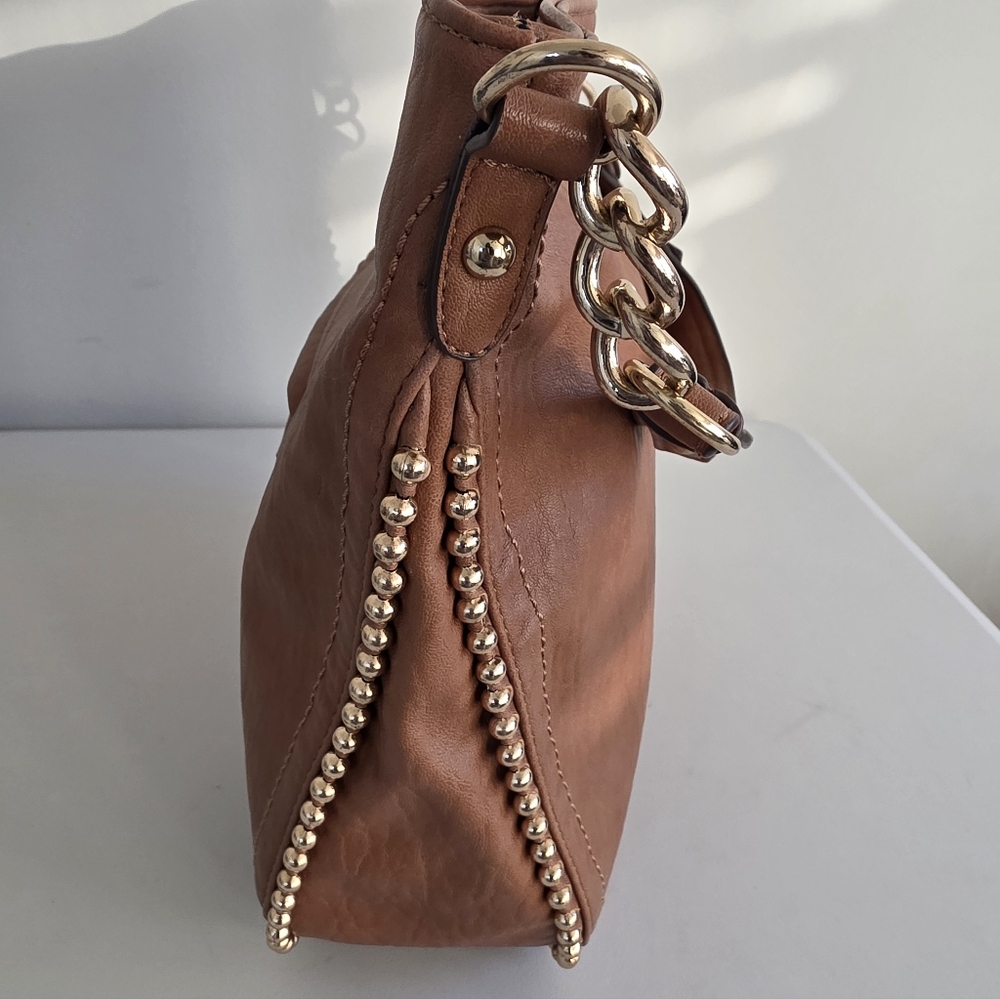 Jessica Simpson Tan Studded Hobo Shoulder Bag - Picture 2 of 7
